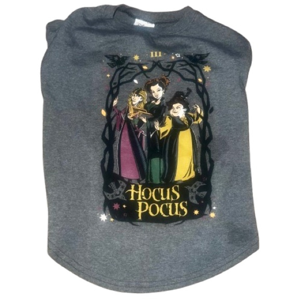 Hocus Pocus Halloween Witches Dog Clothes T Shirt Grey Size Large